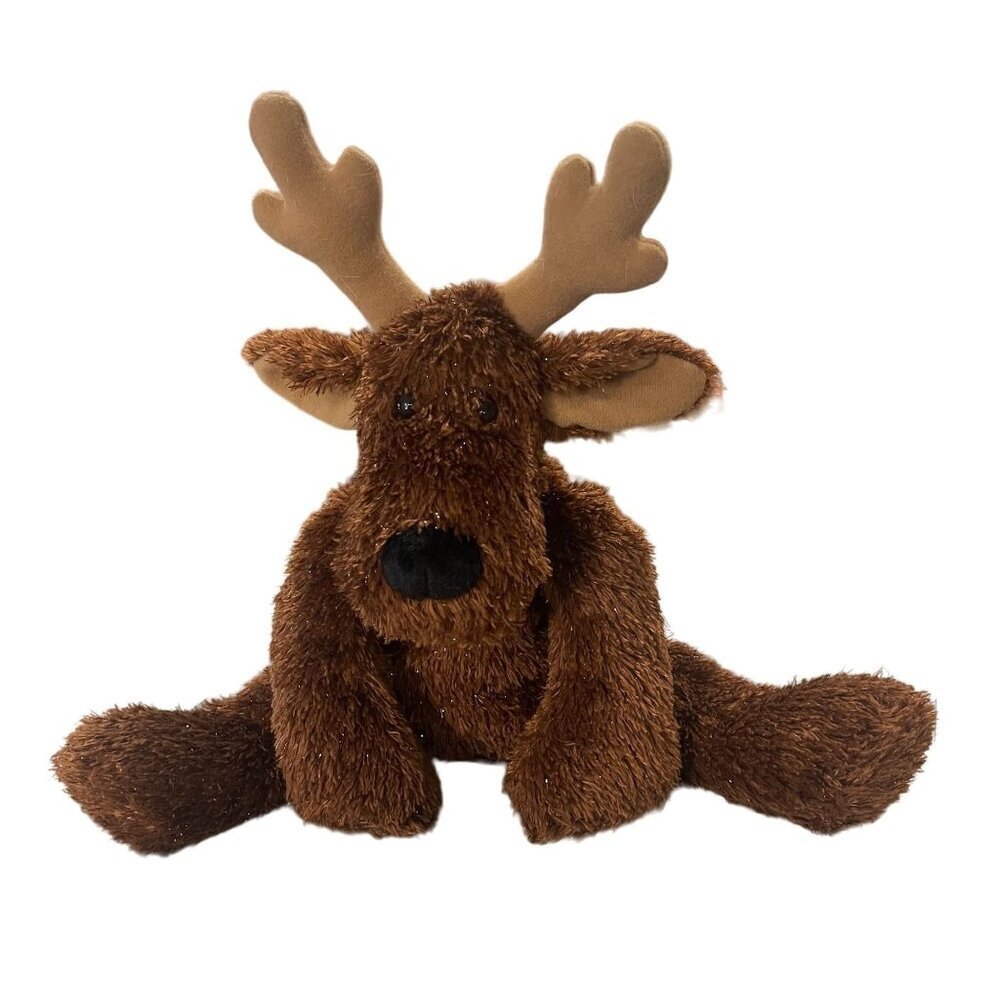 Hallmark Comet Reindeer Plush Toy With‎ Antlers & Red Collar Sparkly fur Sits